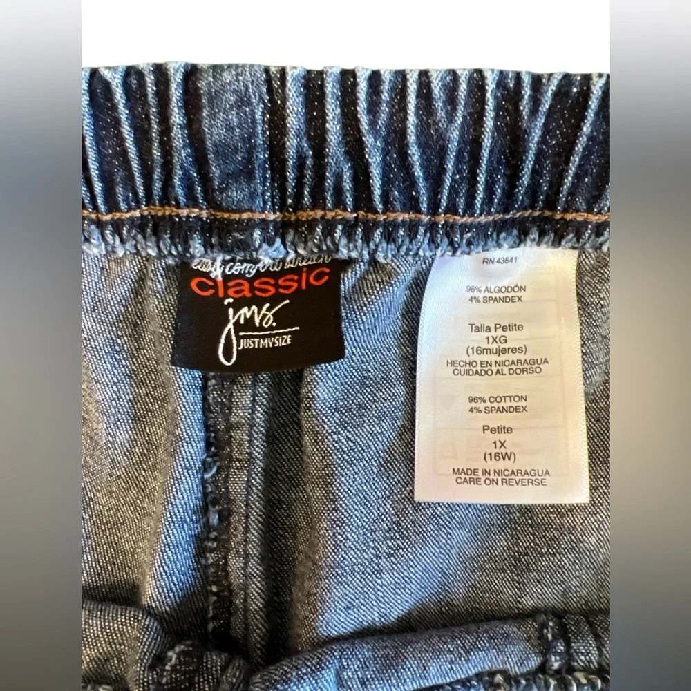 Just My Size Classic Stretch Denim Pull-On Pants - Picture 6 of 7
